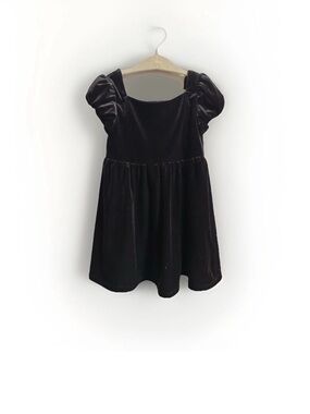 GAP Baby Black Velvet Dress with Puff Detail